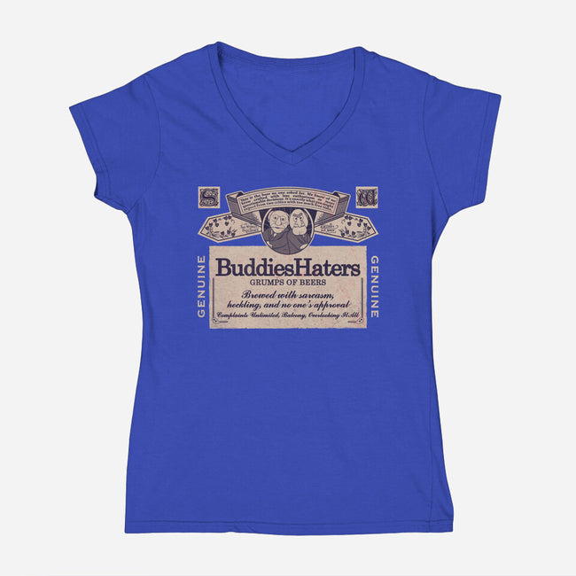 BuddiesHaters-Womens-V-Neck-Tee-NMdesign