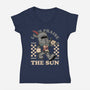 Game Mascot Sun Warrior-Womens-V-Neck-Tee-Studio Mootant