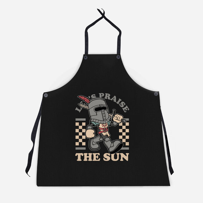 Game Mascot Sun Warrior-Unisex-Kitchen-Apron-Studio Mootant
