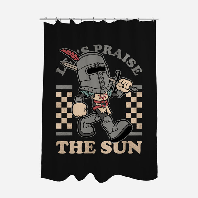 Game Mascot Sun Warrior-None-Polyester-Shower Curtain-Studio Mootant