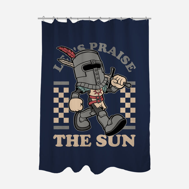 Game Mascot Sun Warrior-None-Polyester-Shower Curtain-Studio Mootant