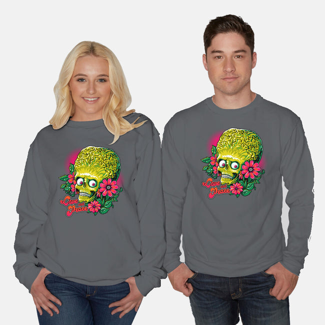 Love And Peace-Unisex-Crew Neck-Sweatshirt-daobiwan