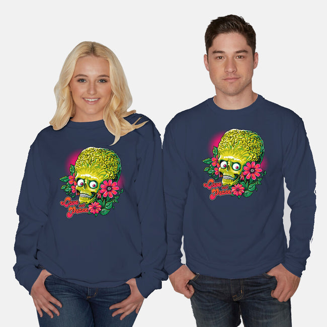 Love And Peace-Unisex-Crew Neck-Sweatshirt-daobiwan