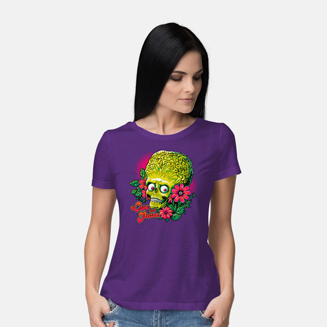 Love And Peace-Womens-Basic-Tee-daobiwan