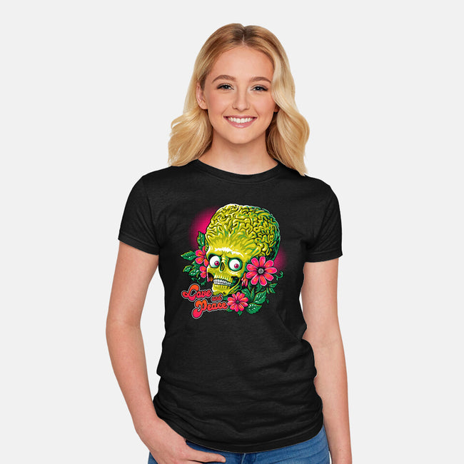 Love And Peace-Womens-Fitted-Tee-daobiwan