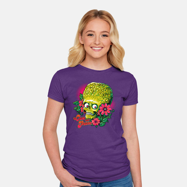 Love And Peace-Womens-Fitted-Tee-daobiwan