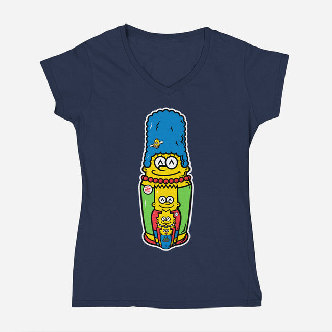 Matryoshka Mom-Womens-V-Neck-Tee-krisren28