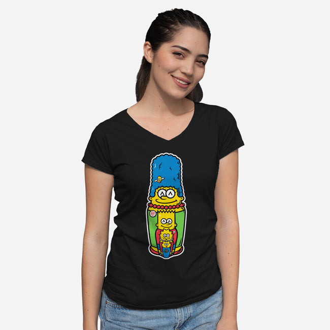 Matryoshka Mom-Womens-V-Neck-Tee-krisren28