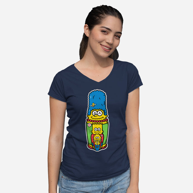 Matryoshka Mom-Womens-V-Neck-Tee-krisren28