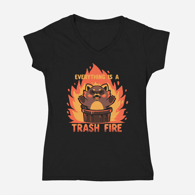 Everything Is A Trash Fire-Womens-V-Neck-Tee-TechraNova