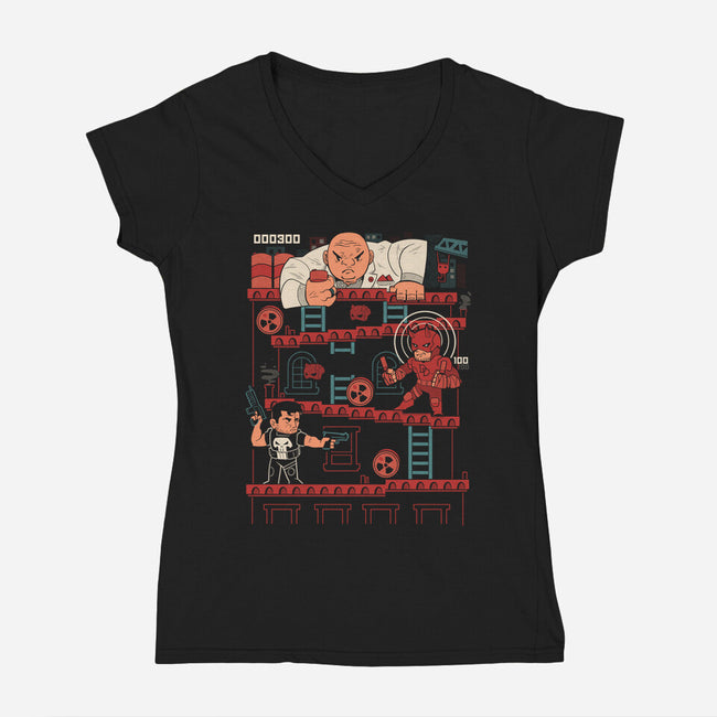 Hell’s Arcade-Womens-V-Neck-Tee-Heyra Vieira