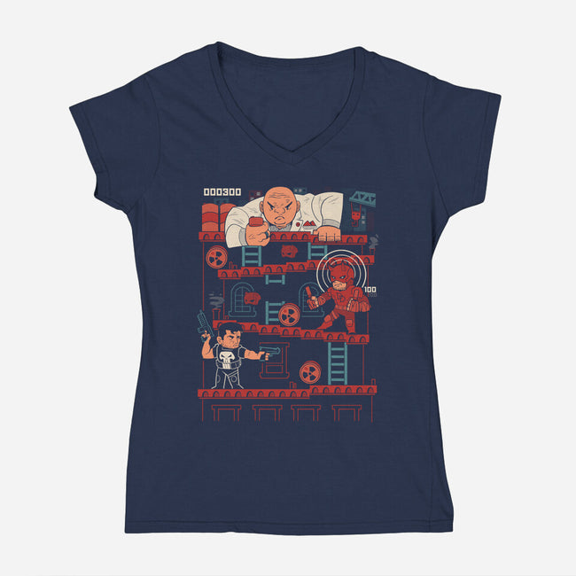 Hell’s Arcade-Womens-V-Neck-Tee-Heyra Vieira