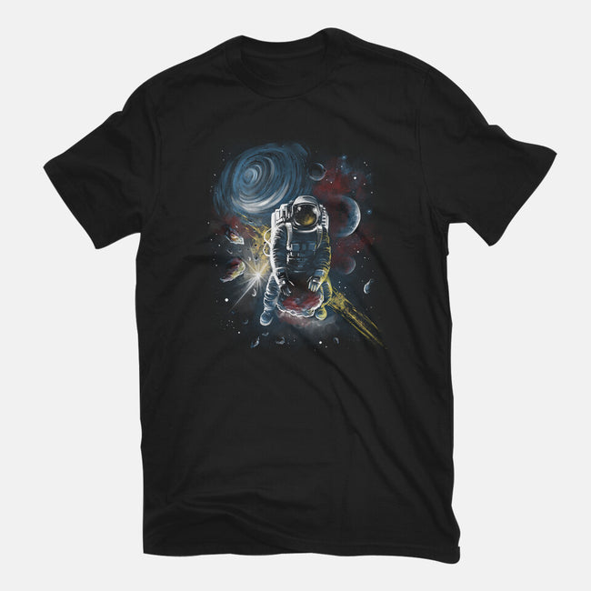 Riding Meteorites-Womens-Fitted-Tee-zascanauta
