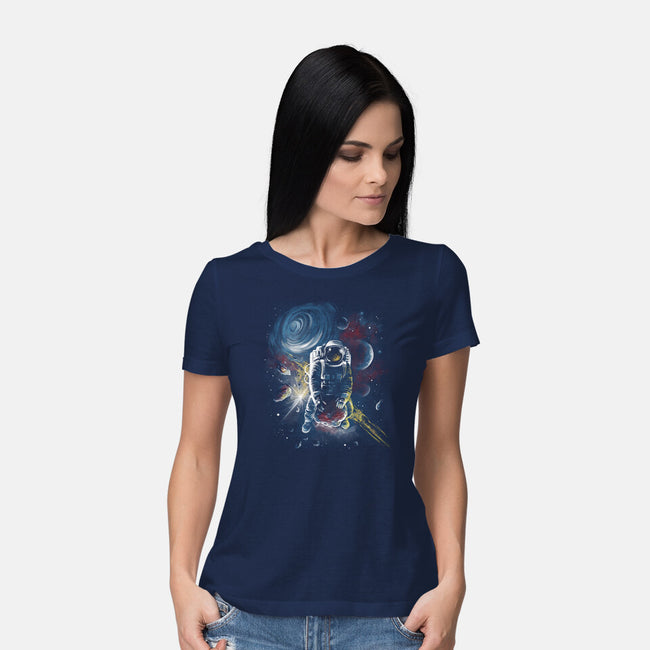 Riding Meteorites-Womens-Basic-Tee-zascanauta