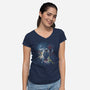 Riding Meteorites-Womens-V-Neck-Tee-zascanauta