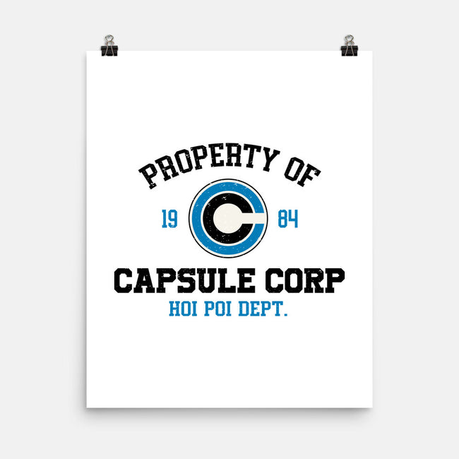 Property Of Capsule Corp-None-Matte-Poster-Melonseta