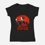 Red Devil Redemption-Womens-V-Neck-Tee-joerawks