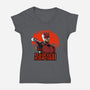 Red Devil Redemption-Womens-V-Neck-Tee-joerawks