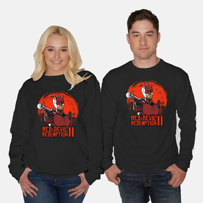 Red Devil Redemption-Unisex-Crew Neck-Sweatshirt-joerawks