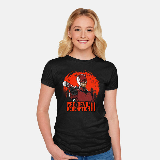 Red Devil Redemption-Womens-Fitted-Tee-joerawks