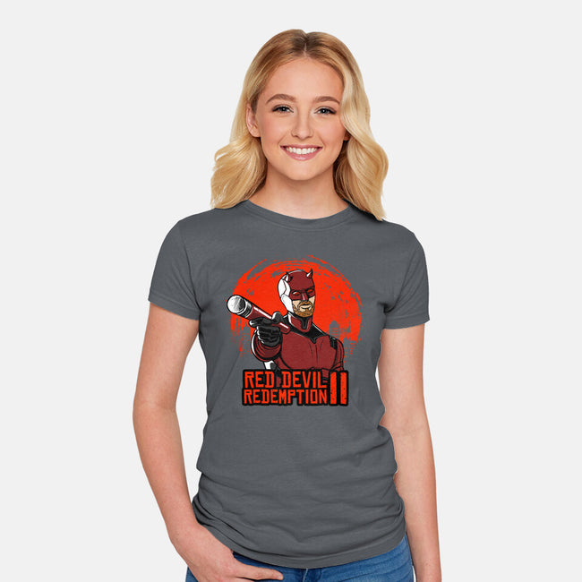 Red Devil Redemption-Womens-Fitted-Tee-joerawks