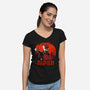 Red Devil Redemption-Womens-V-Neck-Tee-joerawks