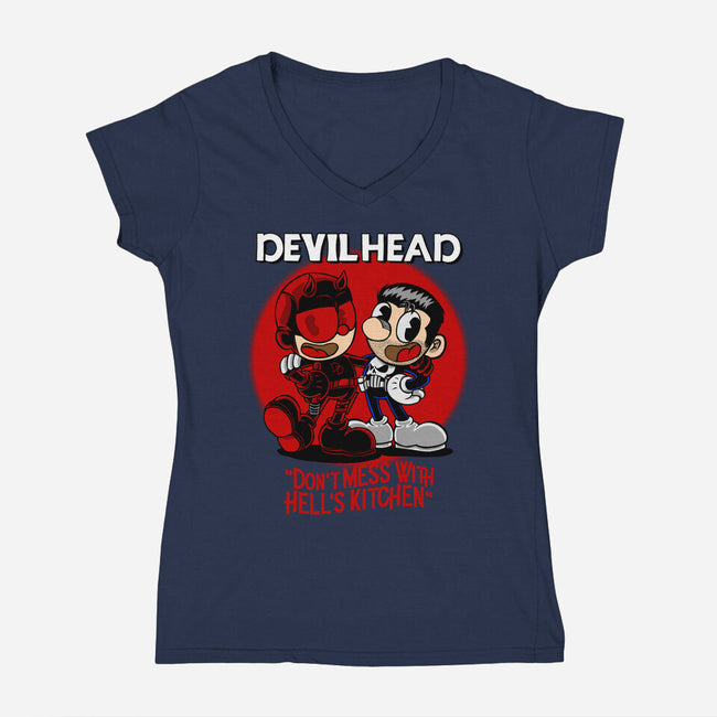 Devilhead-Womens-V-Neck-Tee-joerawks