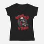Horrorflix And Thrill-Womens-V-Neck-Tee-momma_gorilla