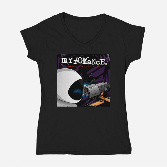 My Robot Romance-Womens-V-Neck-Tee-jasesa