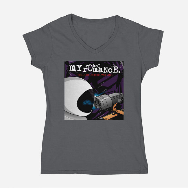 My Robot Romance-Womens-V-Neck-Tee-jasesa