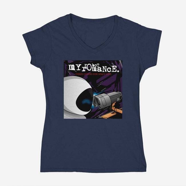 My Robot Romance-Womens-V-Neck-Tee-jasesa