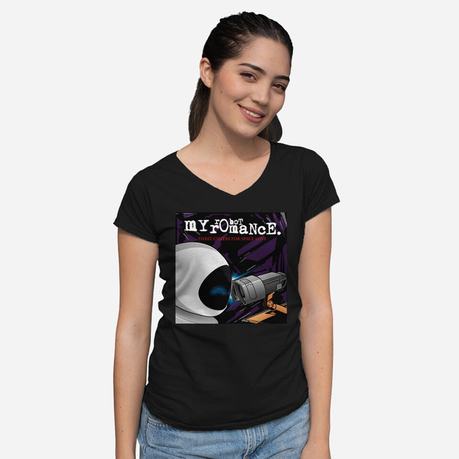 My Robot Romance-Womens-V-Neck-Tee-jasesa