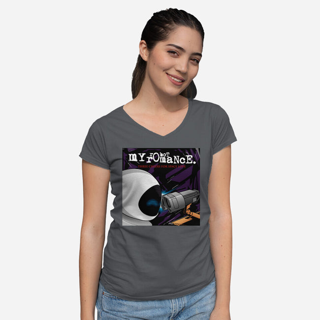 My Robot Romance-Womens-V-Neck-Tee-jasesa