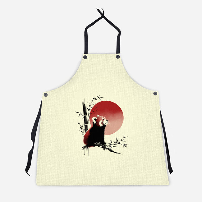 Ink Red Panda-Unisex-Kitchen-Apron-ddjvigo