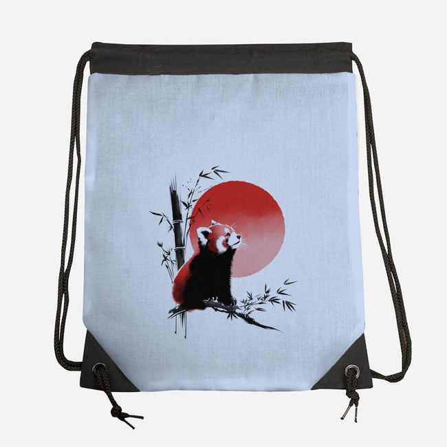 Ink Red Panda-None-Drawstring-Bag-ddjvigo