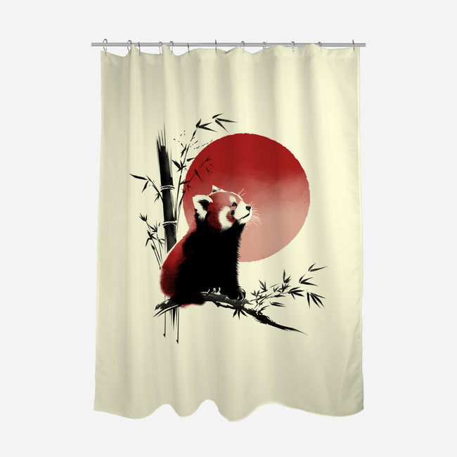 Ink Red Panda-None-Polyester-Shower Curtain-ddjvigo