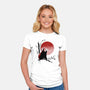 Ink Red Panda-Womens-Fitted-Tee-ddjvigo