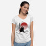Ink Red Panda-Womens-V-Neck-Tee-ddjvigo