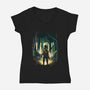 Hero In The Forest-Womens-V-Neck-Tee-ddjvigo