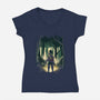 Hero In The Forest-Womens-V-Neck-Tee-ddjvigo