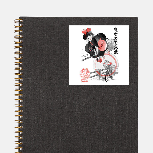 Delivery Service Sumi-e-None-Glossy-Sticker-DrMonekers
