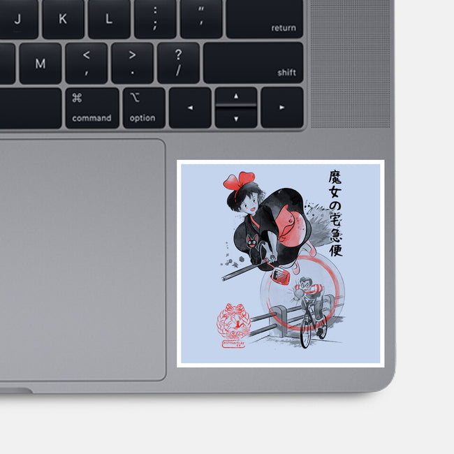 Delivery Service Sumi-e-None-Glossy-Sticker-DrMonekers