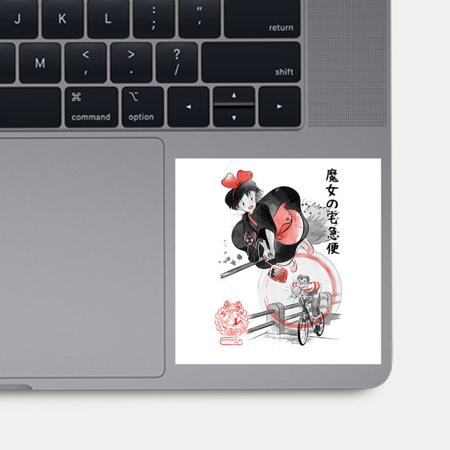 Delivery Service Sumi-e-None-Glossy-Sticker-DrMonekers