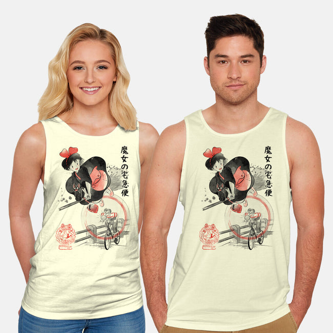 Delivery Service Sumi-e-Unisex-Basic-Tank-DrMonekers