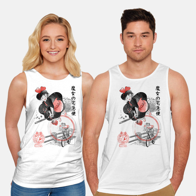 Delivery Service Sumi-e-Unisex-Basic-Tank-DrMonekers
