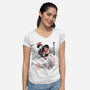 Delivery Service Sumi-e-Womens-V-Neck-Tee-DrMonekers