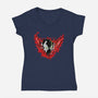 Hell Hero-Womens-V-Neck-Tee-nickzzarto