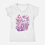 Mushroom Seller-Womens-V-Neck-Tee-ilustrata