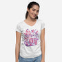 Mushroom Seller-Womens-V-Neck-Tee-ilustrata