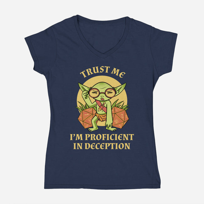 Proficient In Deception-Womens-V-Neck-Tee-FunkVampire